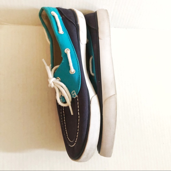 LRL Boat Shoes Bristol Navy & Bright Blue Sz 8.5 - Picture 5 of 8